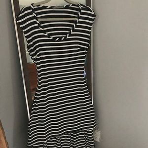 BOGO 50% > Striped Hi-Lo Dress, Cut Out Back